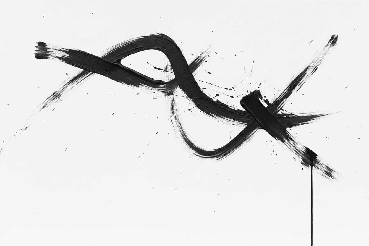 A white background with black streaks